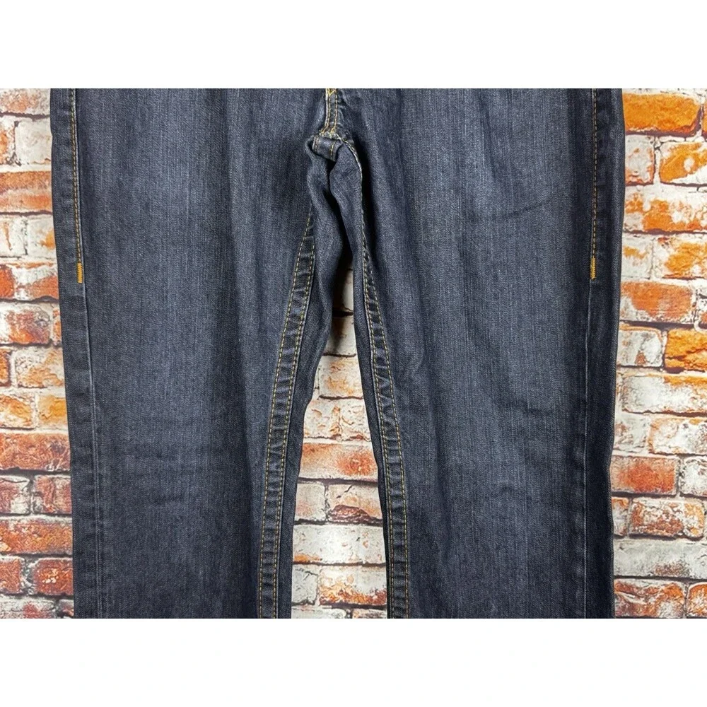 True Religion Straight Flap Red Orange Stitcing Men's Jeans 33